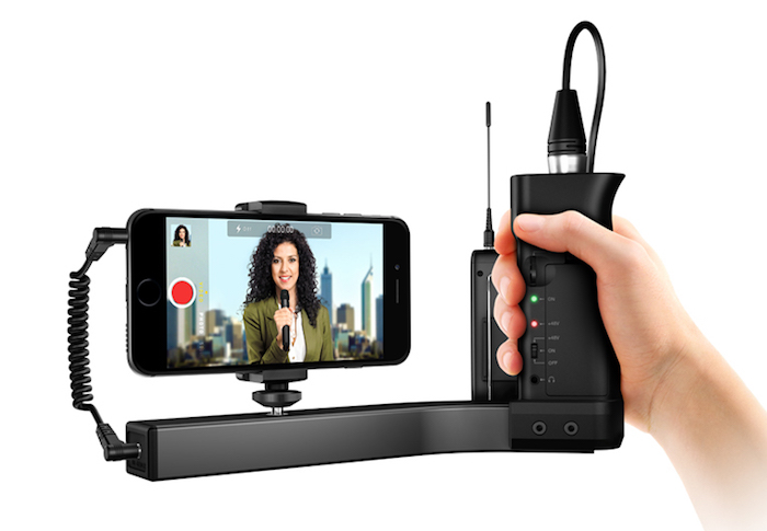 プロ仕様マイクと接続できるスマホ用グリップ「iKlip A/V」発売