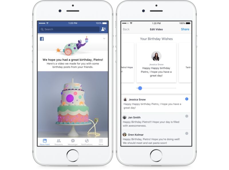Facebook 誕生日を祝う友達の投稿をまとめる バースデー動画 ケータイ Watch