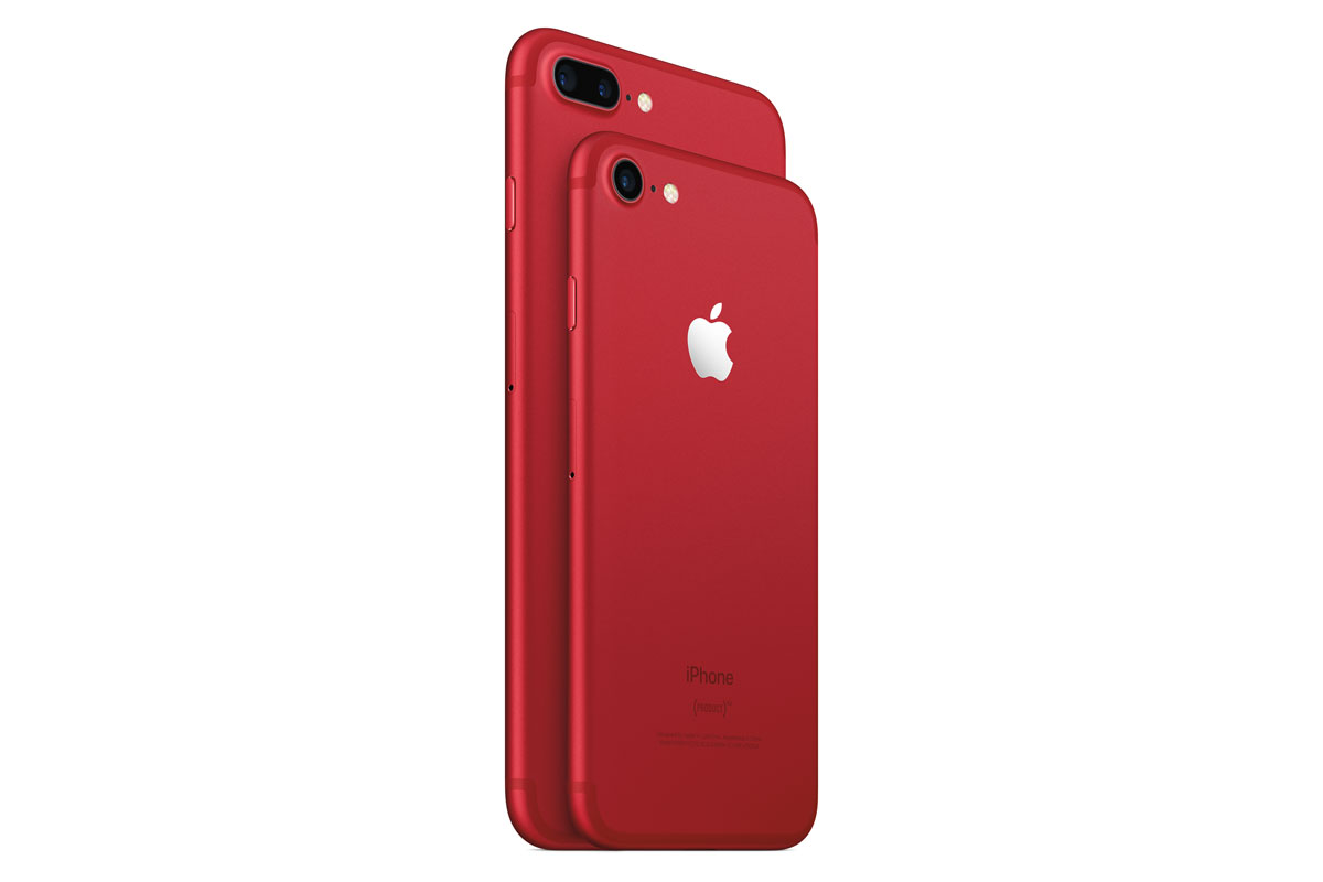 Iphone 7 7 Plusに赤いボディ 3月25日発売 Hiv対策 支援に寄付 ケータイ Watch