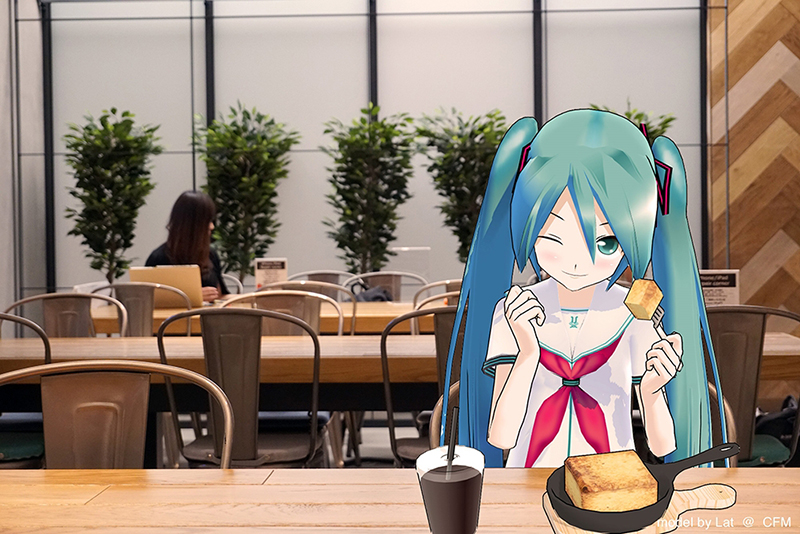 AR「初音ミク」とカフェデート、au SENDAIで期間限定イベント 