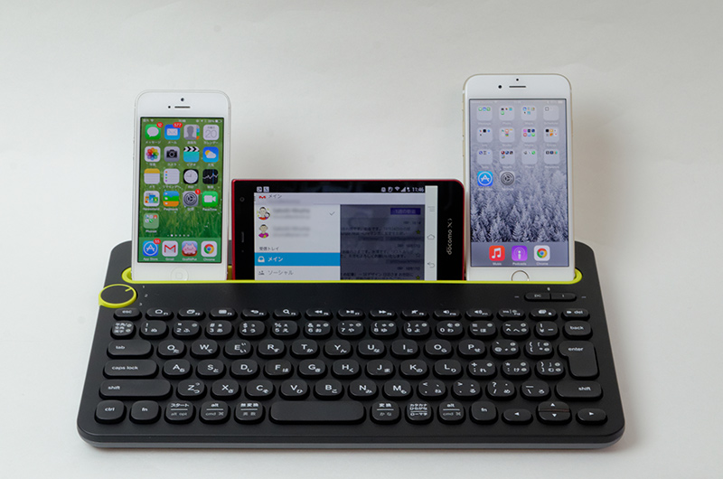 ずっしりとした重厚感、3デバイス切替対応のワイヤレスキーボード