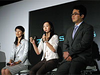 メーカー担当者によるトークセッション。左から、三菱の福室氏、シャープの濱田氏、LG電子ジャパンの李氏