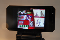 CEATEC JAPANで展示された、ワンセグ拡大表示技術。これは現在のワンセグ表示と同じもの