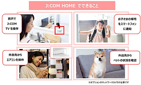 外出中に自宅の見守りや家電操作ができる J Com Home ケータイ Watch