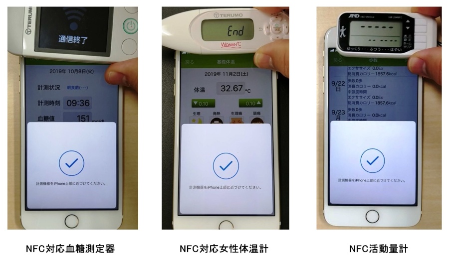 iPhoneに体温計をかざしてデータを取得、ライフログアプリ「LifeRoute