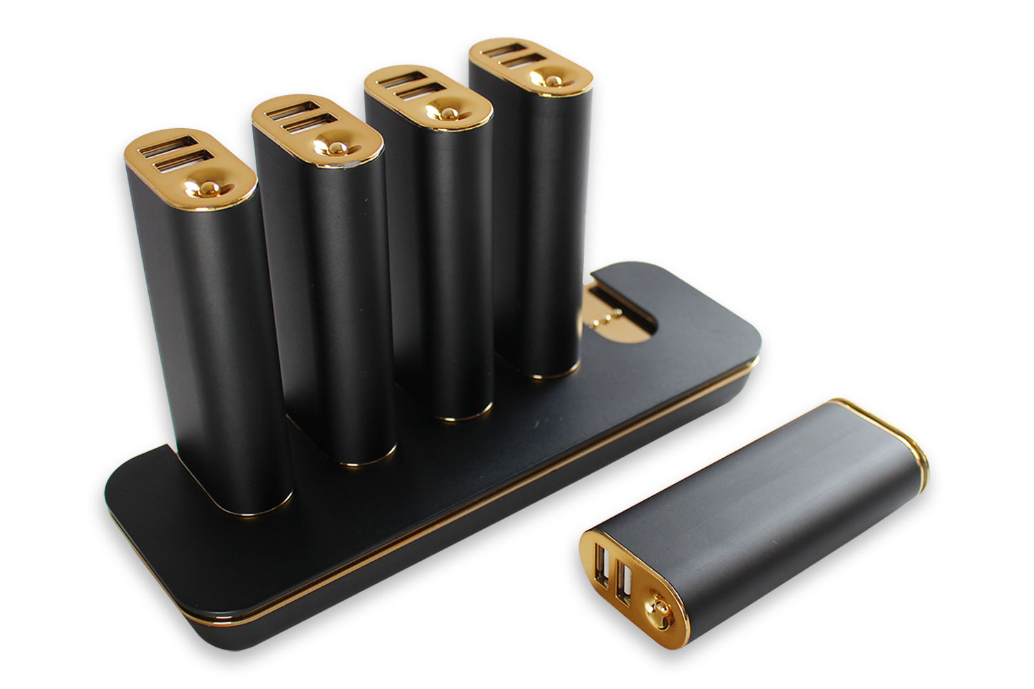 オウルテック、モバイルバッテリー5台と充電ステーションのセット