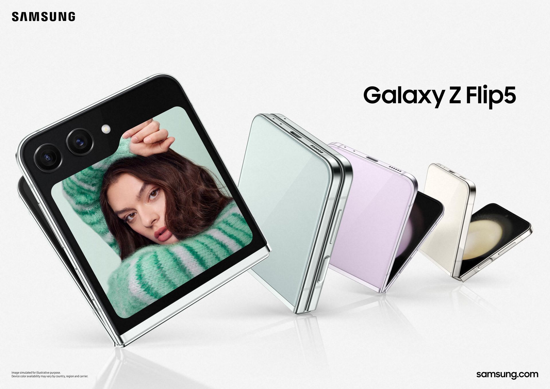 サムスンが「Galaxy Z Flip5」を発表、3.4インチに大型化したカバー