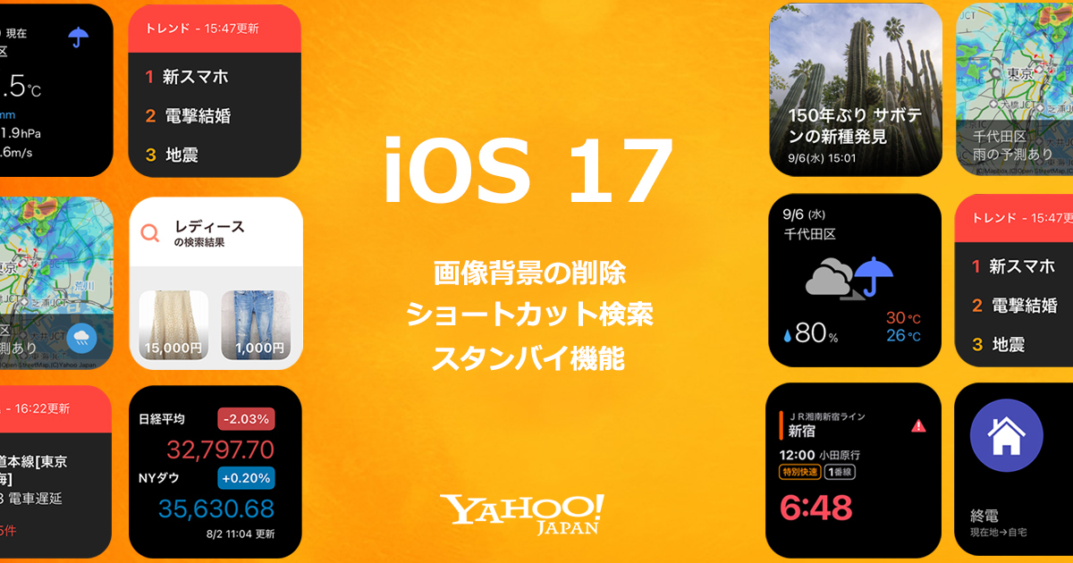 ヤフー、PayPayフリマやYahoo!天気など、7種類のアプリがiOS 17に対応