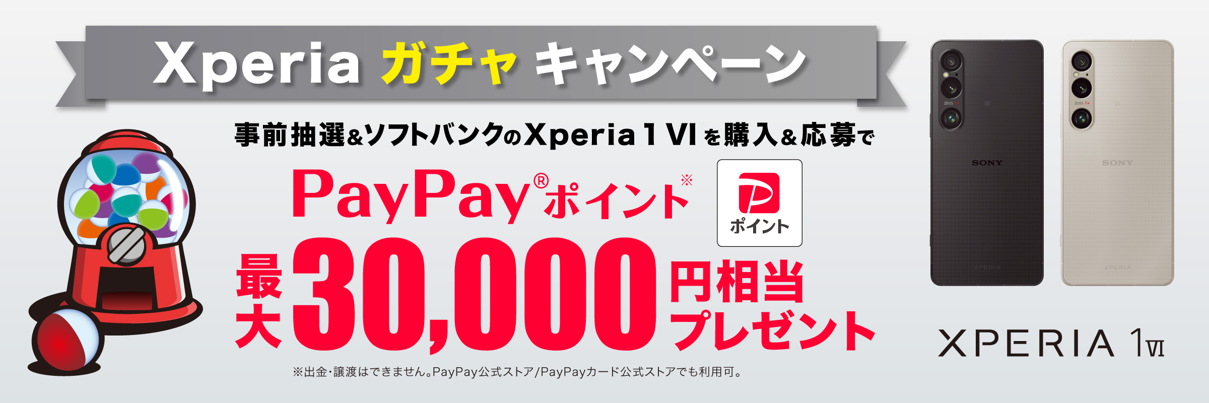 ソフトバンクの「Xperia 1 VI」購入と抽選参加で、最大3万円分のPayPayポイント還元 - ケータイ Watch