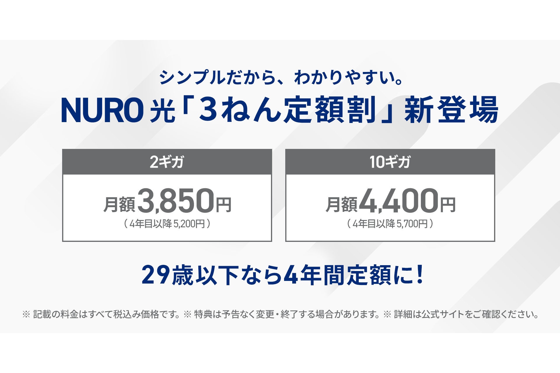 NURO 光 3ねん定額割」提供開始、10ギガプランで月額4400円 - ケータイ