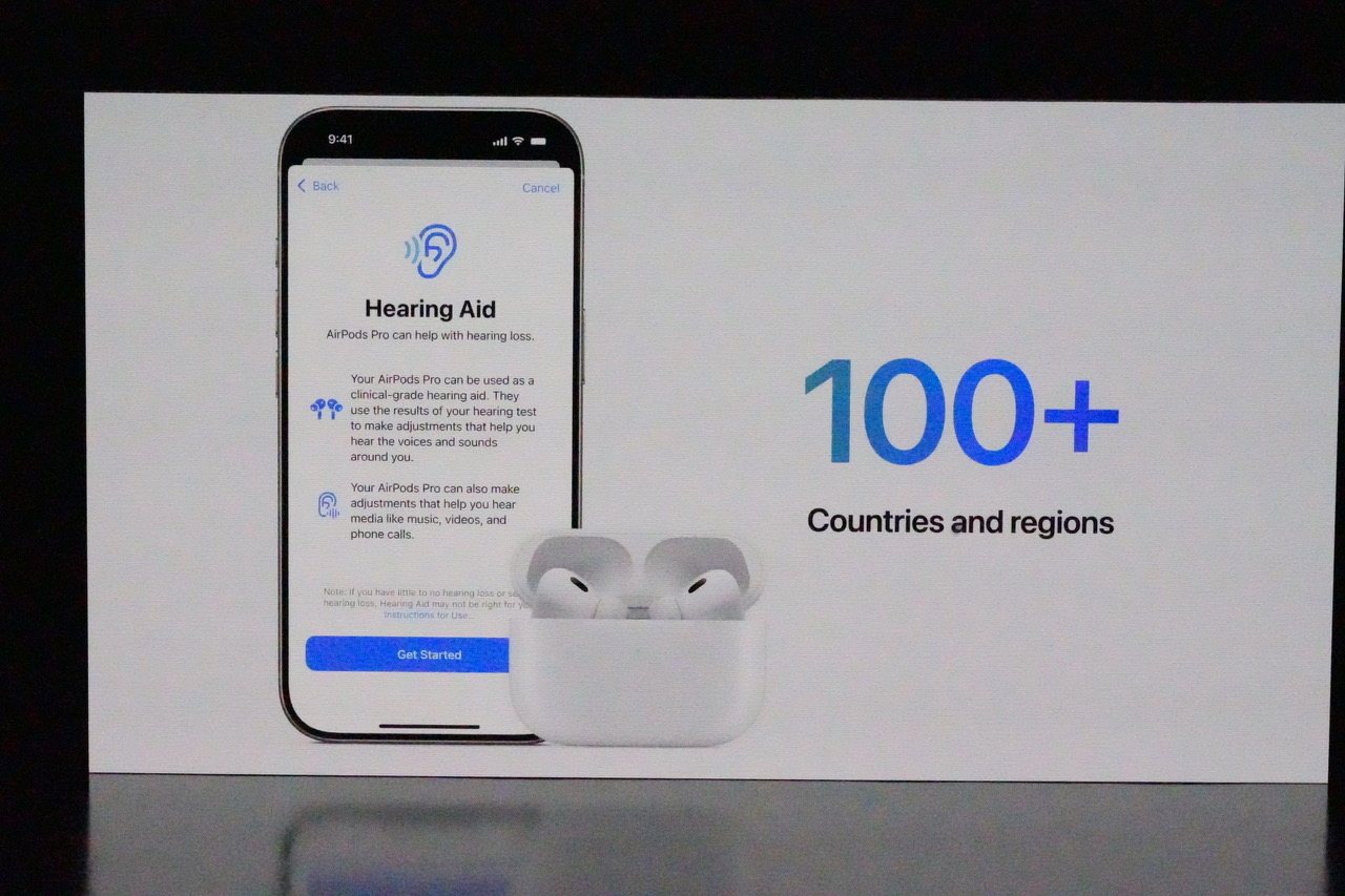 Why can the AirPods Pro 2's new “Hearing Check” feature now be used in Japan immediately after its release?