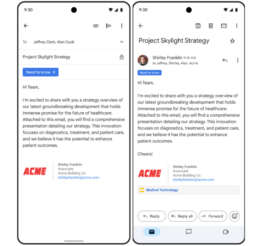 グーグル、「Gmail」のデータ分類ラベルをAndroid、iOSで提供開始 - ケータイ Watch