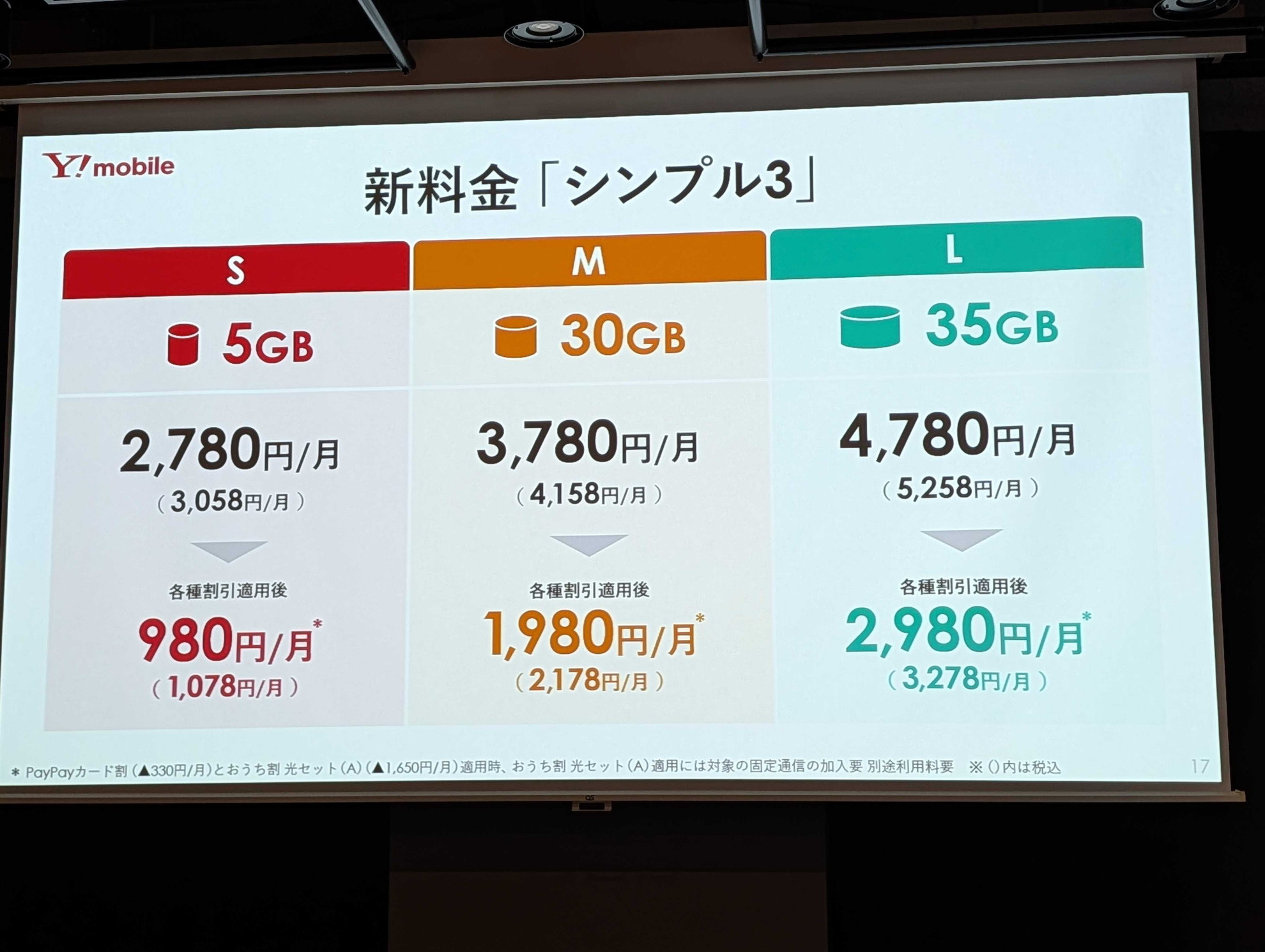 ワイモバイルの新料金「シンプル3」発表、値上げも割引増額 - ケータイ