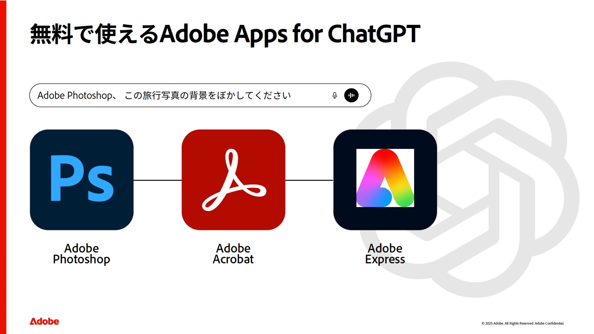 アドビ「Photoshop」などがChatGPTに登場、画像編集がチャットで完結 無料プランにも提供