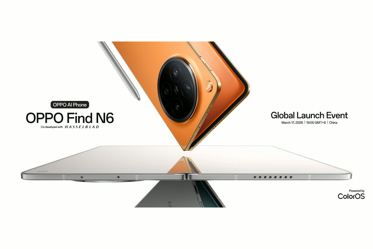 OPPO、フォルダブル「Find N6」を3月17日にグローバル発表へ 新ヒンジで折り目を改善