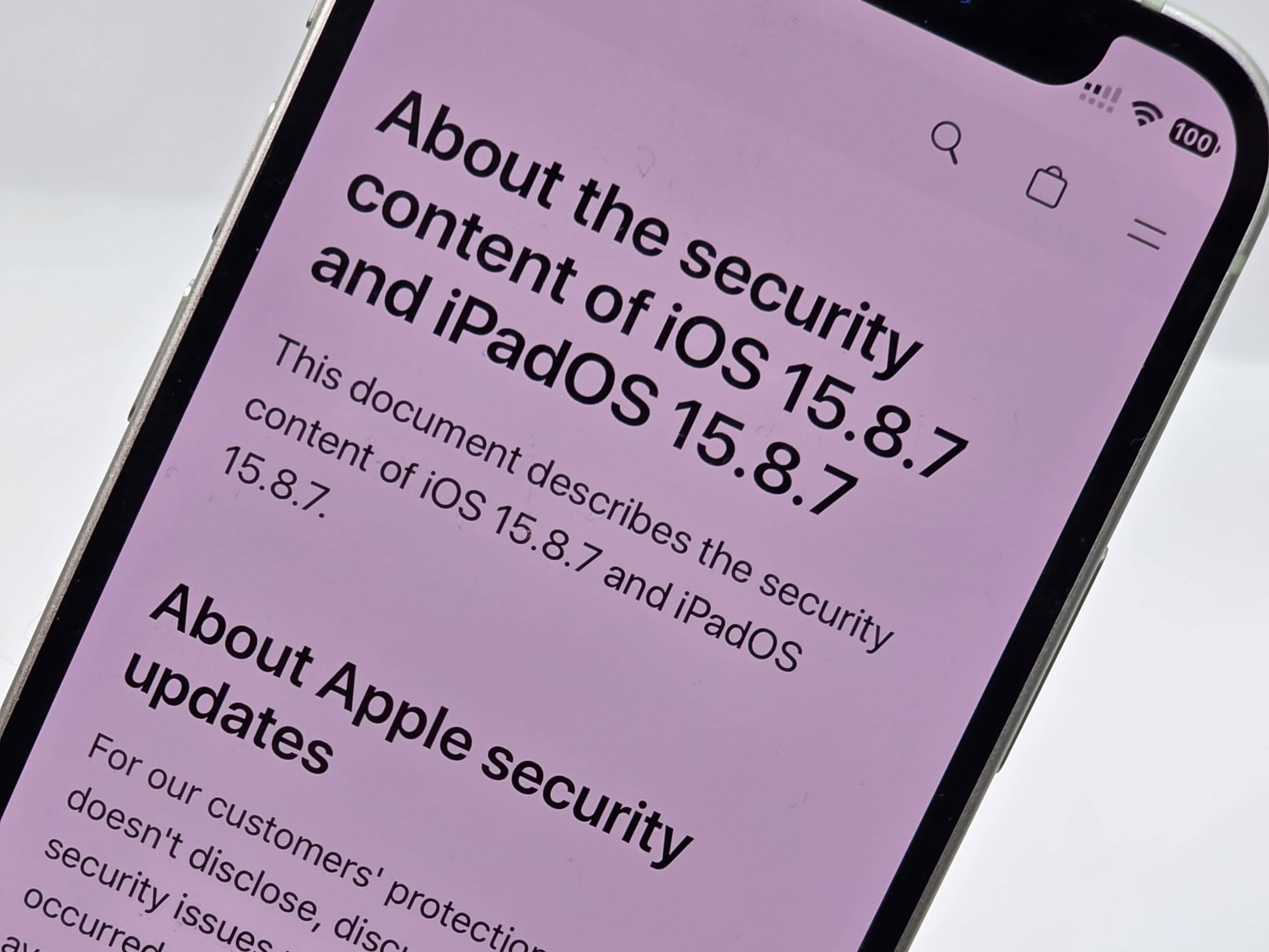 古いiPhone/iPad向けセキュリティ更新、「16.7.15」と「15.8.7」配信