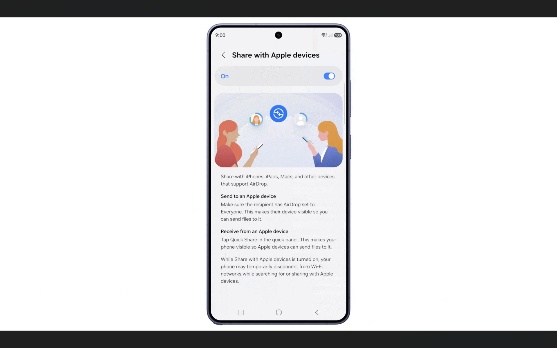 Galaxy S26シリーズの「Quick Share」がAirDropに対応