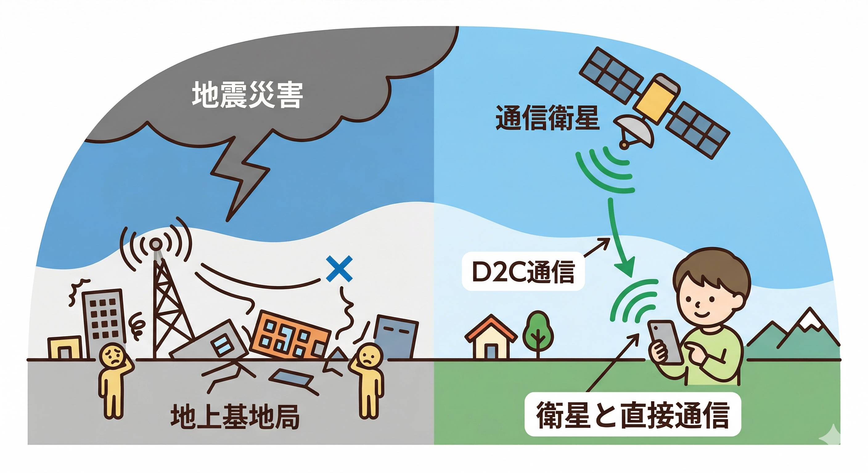 [ケータイ用語の基礎知識]【第1018回】なぜ空が見えればスマホそのままで衛星と通信できるの？　D2Cの仕組みと使い方