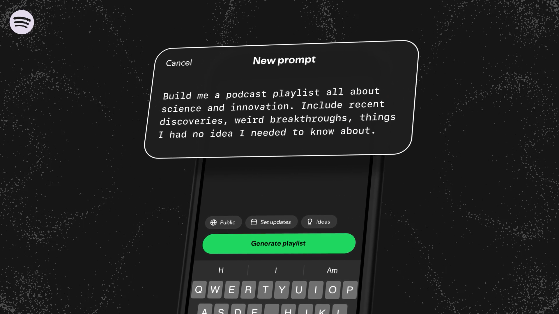Spotifyの「Prompted Playlist」がポッドキャスト対応、プロンプトから再生リストを作成