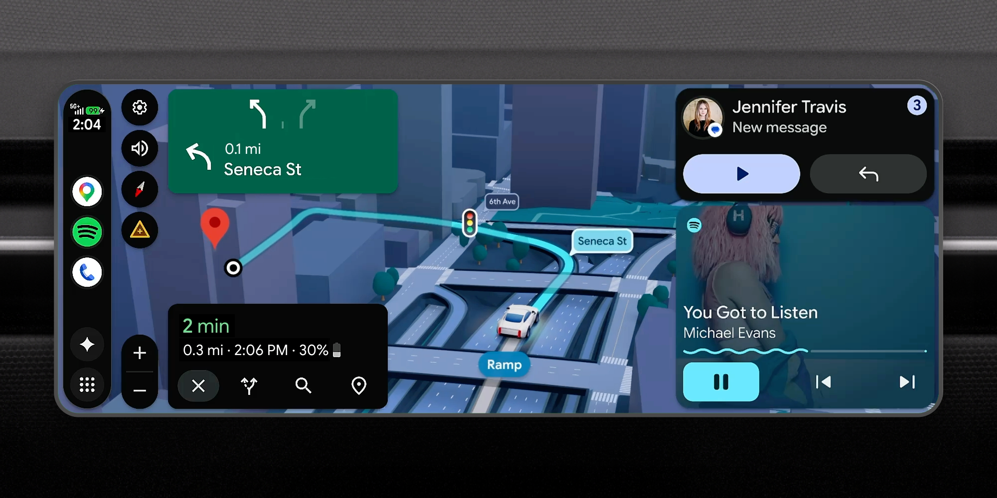 グーグル、「Android Auto」のアップデート発表　Gemini統合や3D没入型ナビなど