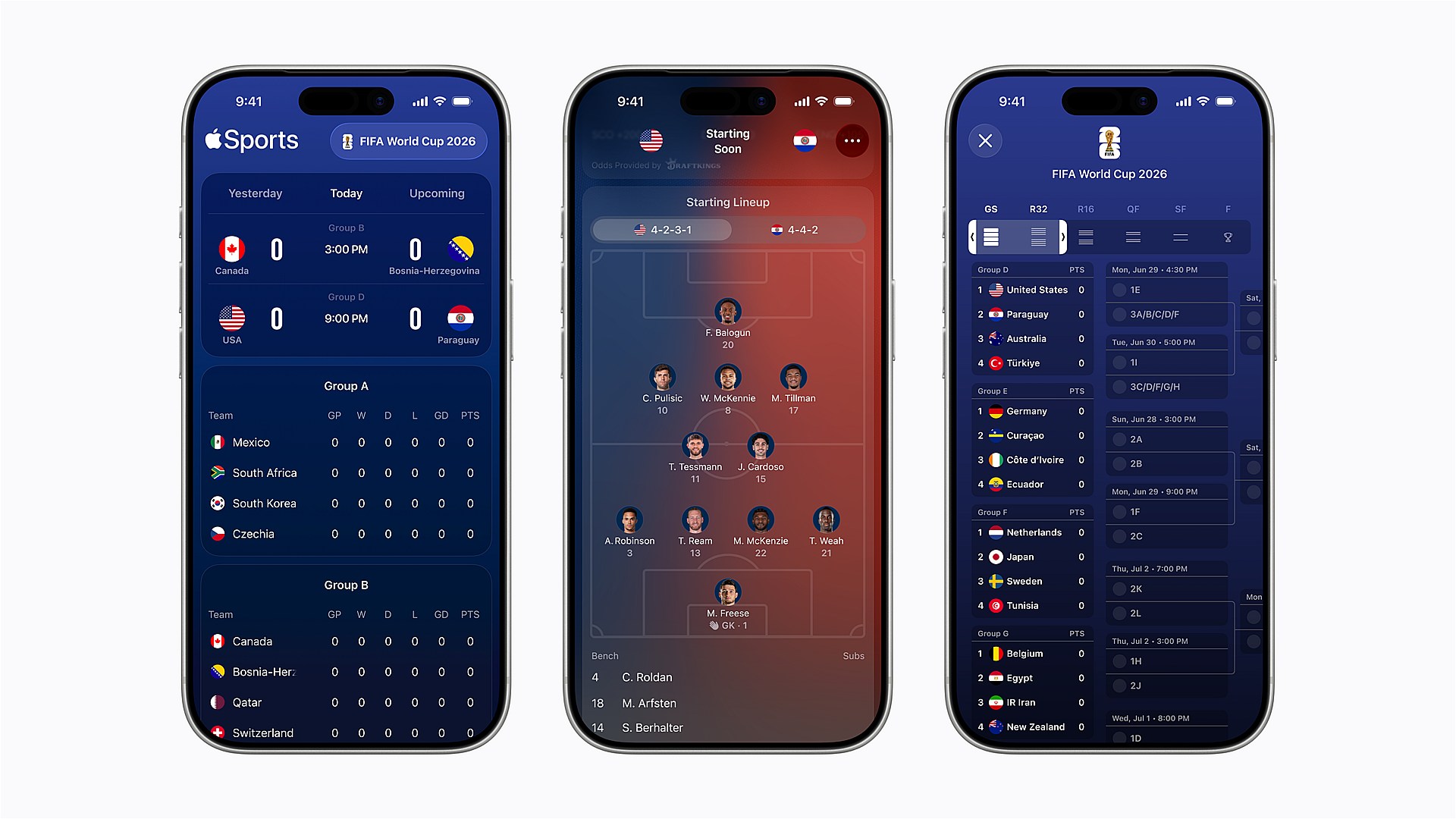アップルのスポーツ情報アプリ「Apple Sports」が日本でも、ワールドカップ情報も