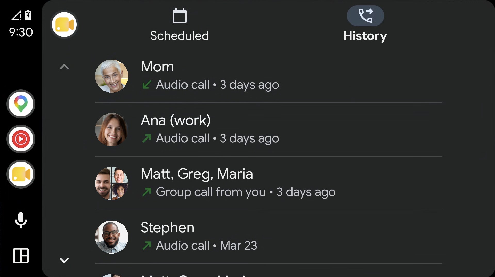 「Google Meet」がAndroid Autoに対応、車載ディスプレイから会議参加