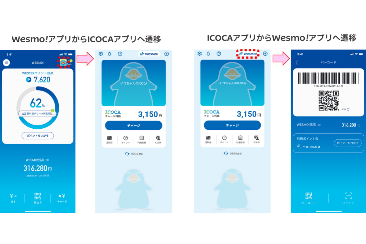 JR西日本「Wesmo!」強化へ。モバイルICOCAチャージ、オンライン決済、カード即時発行