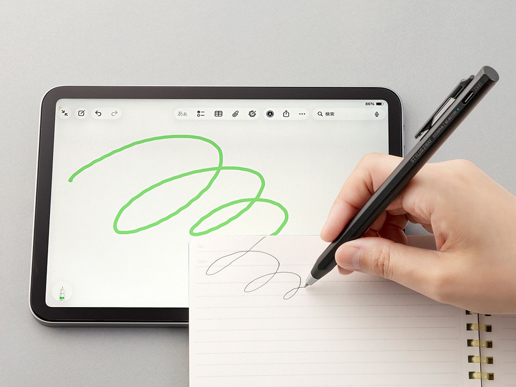 ボールペンのペン先そのままiPadに書けるスタイラスペン、エレコムと