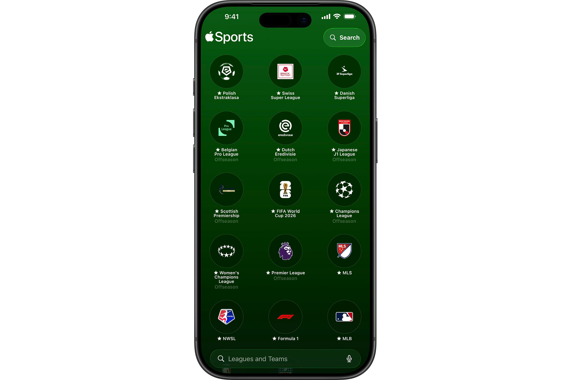 「Apple Sports」にJ1リーグ追加、欧州6リーグ含む7つのトップリーグ対応